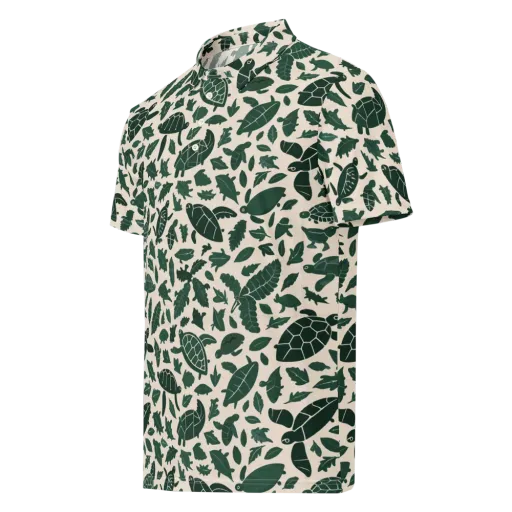 Turtle Canopy on a Men's Slim Fit Polo Shirt