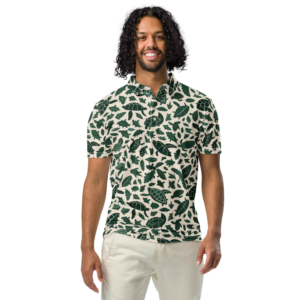 Turtle Canopy on Men's Slim Fit Polo Shirt — Front