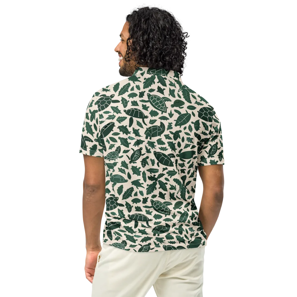 Turtle Canopy on Men's Slim Fit Polo Shirt — Back