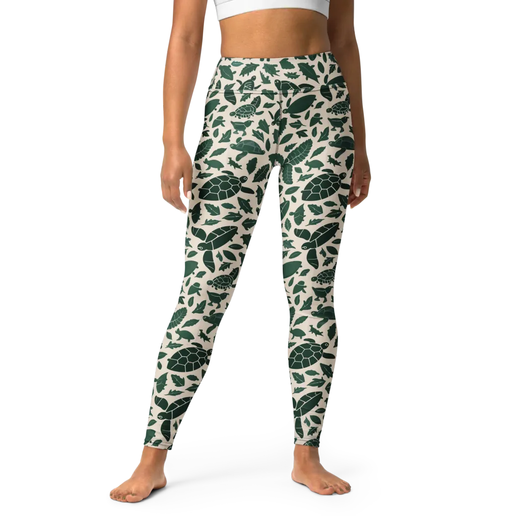 Turtle Canopy on Yoga Leggings — Front