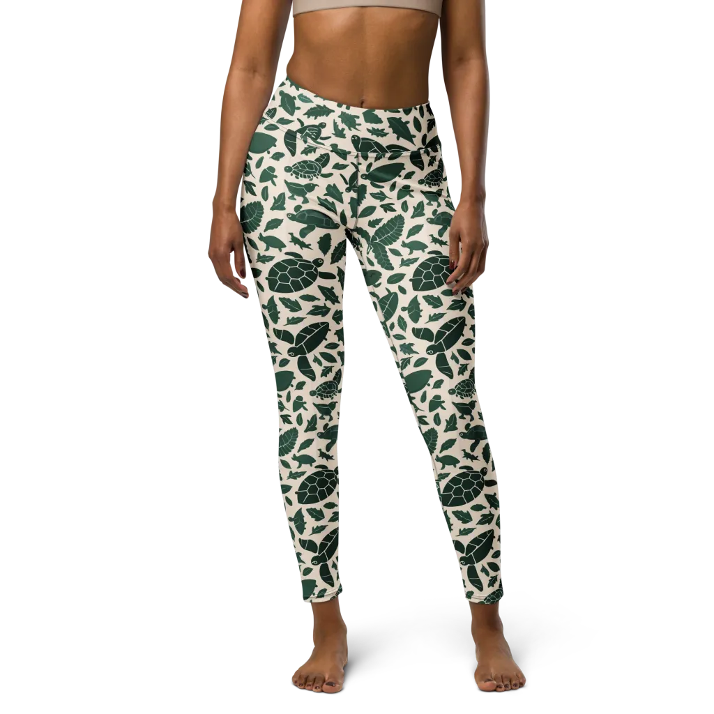 Turtle Canopy on Yoga Leggings — Front