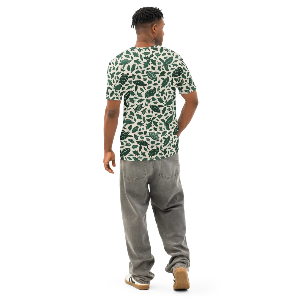 Turtle Canopy on Men's Cotton Crew Neck T-Shirt — Back