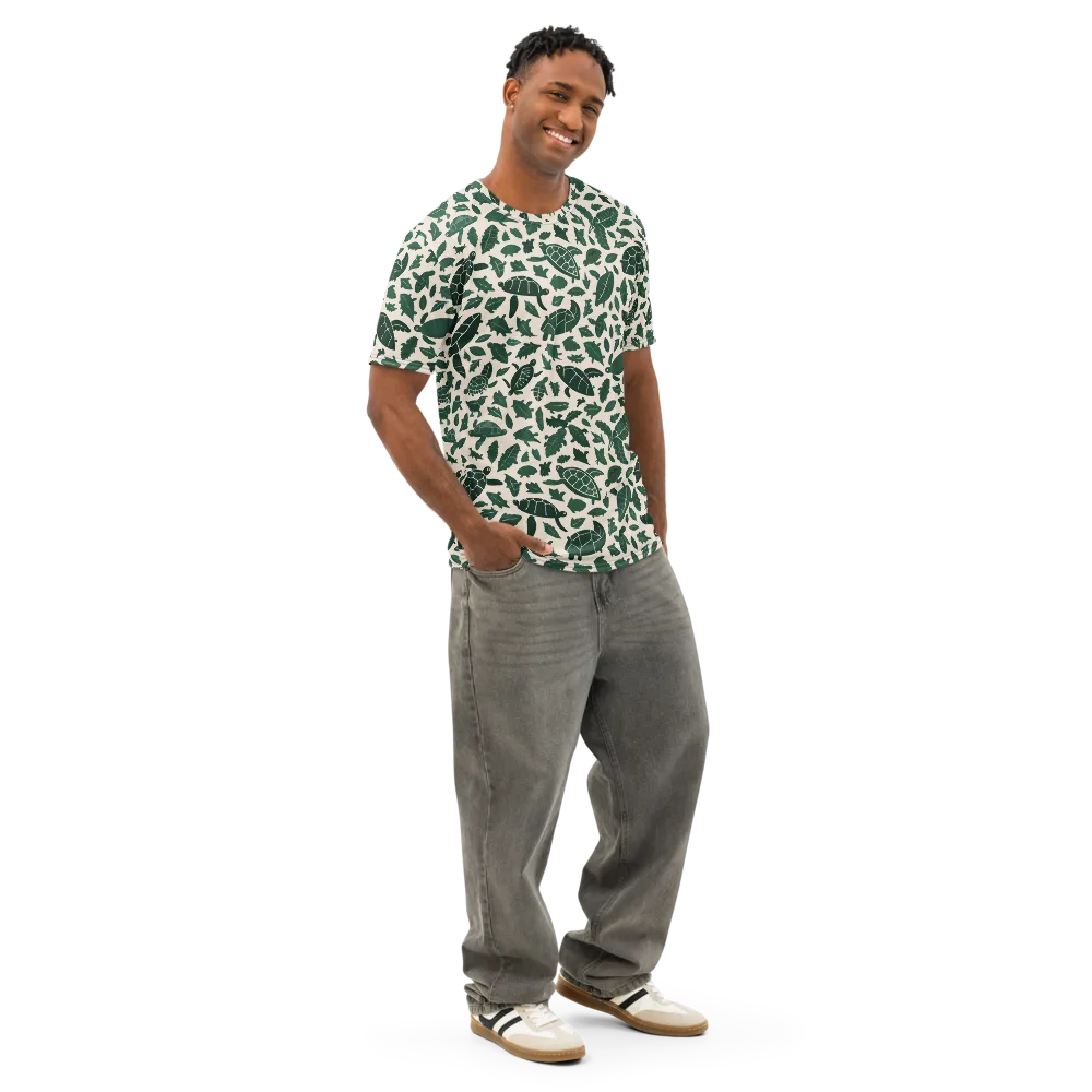 Turtle Canopy on Men's Cotton Crew Neck T-Shirt — Right Front