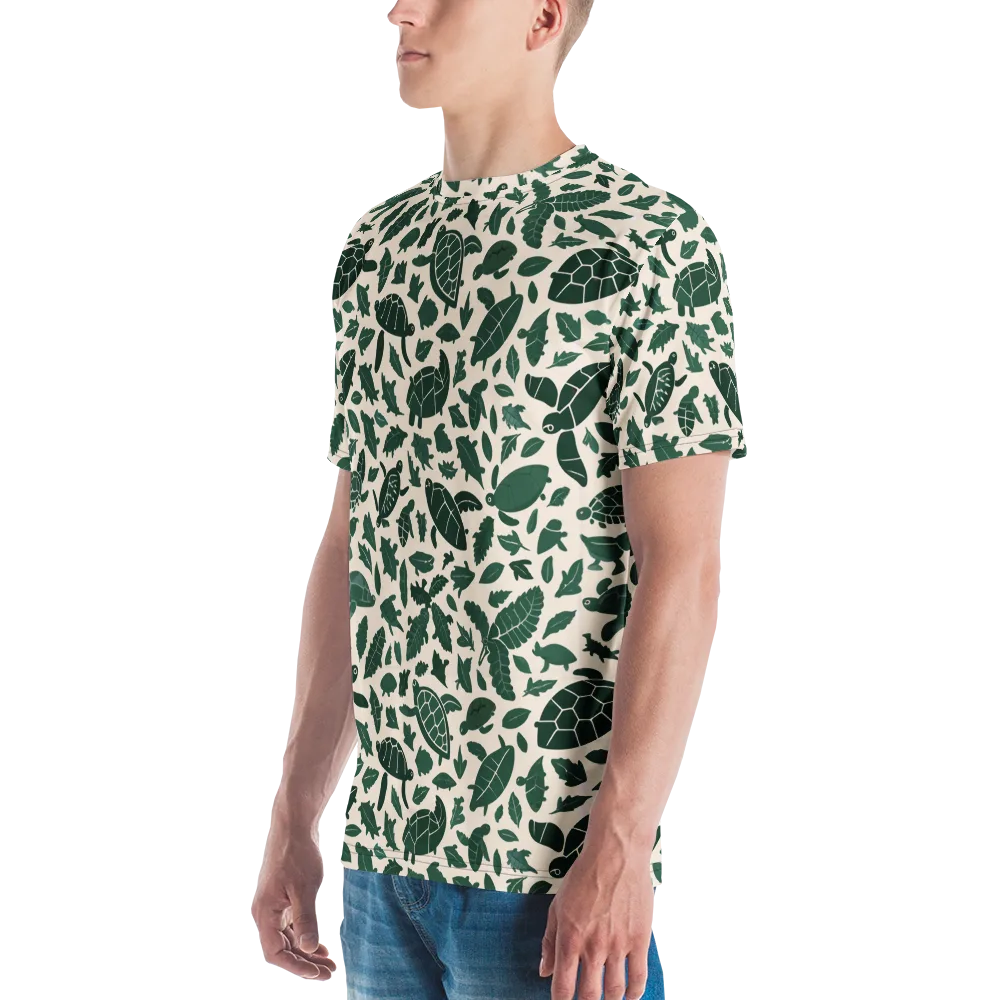 Turtle Canopy on Men's Crew Neck T-Shirt — Left