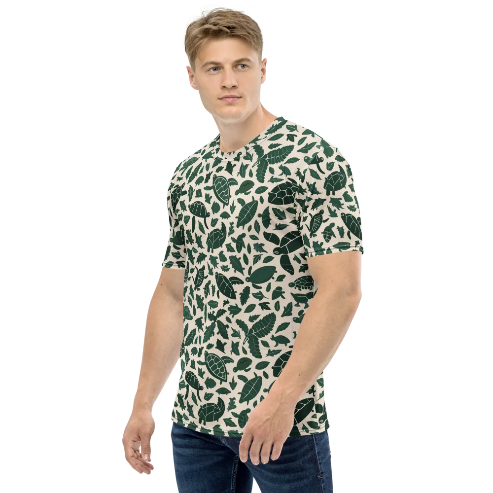 Turtle Canopy on Men's Crew Neck T-Shirt — Left