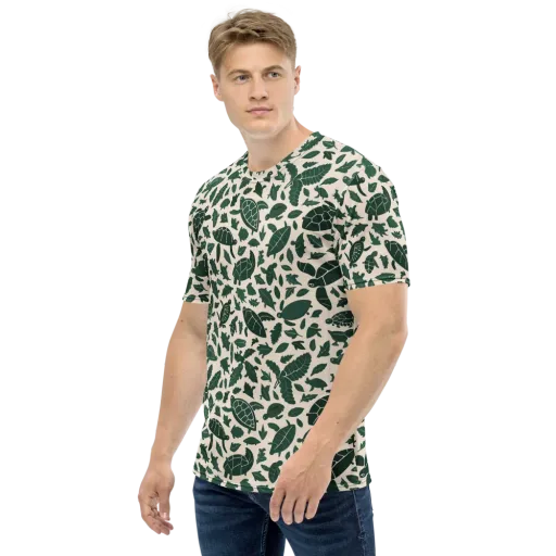 Turtle Canopy on a Men's Crew Neck T-Shirt