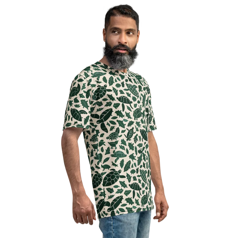 Turtle Canopy on Men's Crew Neck T-Shirt — Right
