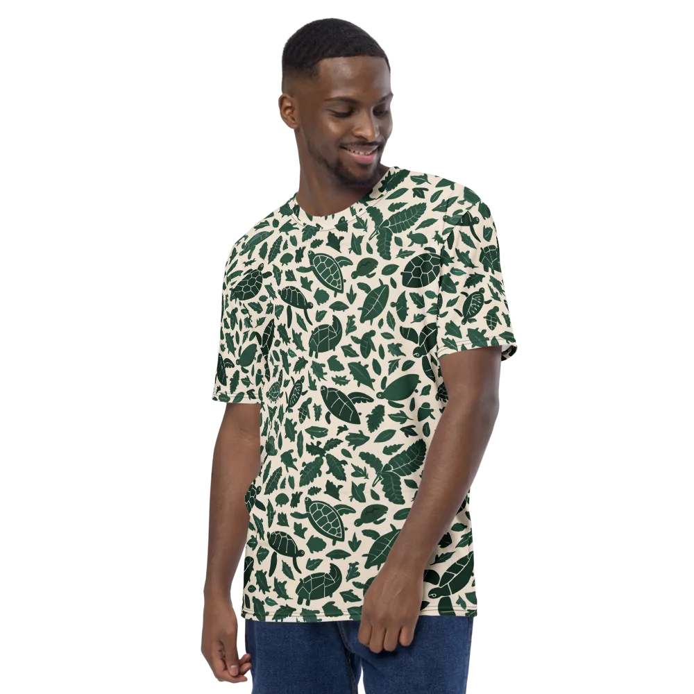 Turtle Canopy on Men's Crew Neck T-Shirt — Left