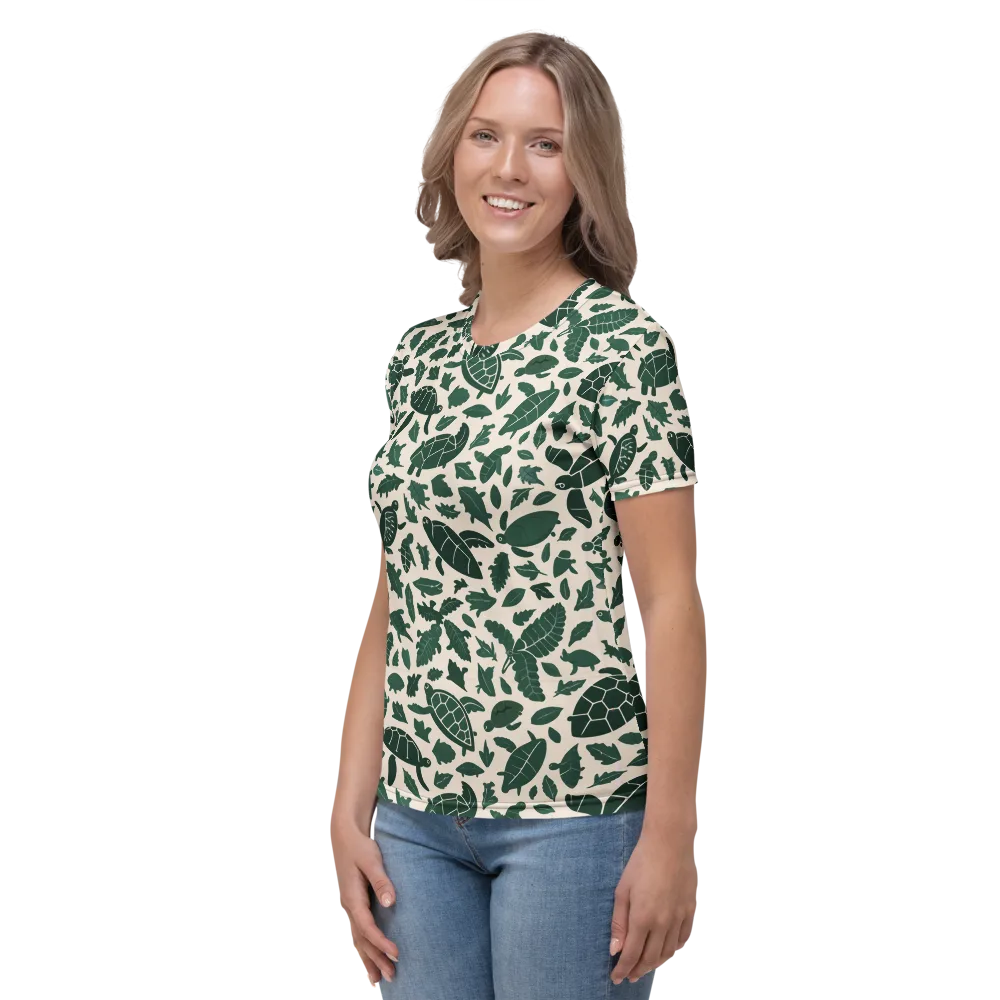 Turtle Canopy on Women's Crew Neck T-Shirt — Left