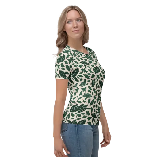 Turtle Canopy on a Women's Crew Neck T-Shirt
