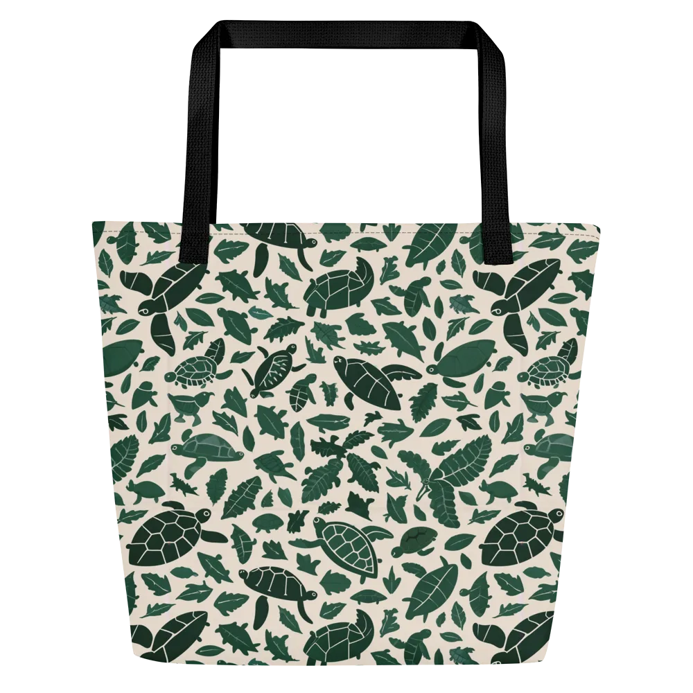 Turtle Canopy on Large Tote Bag W/ Pocket — Front