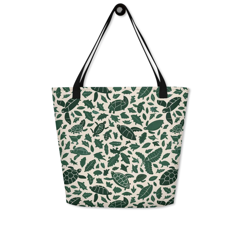 Turtle Canopy on Large Tote Bag W/ Pocket — Front