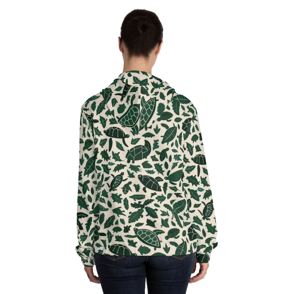 Turtle Canopy on Women's Full-Zip Hoodie — Back On Person