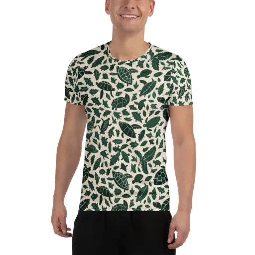 Turtle Canopy on a Men's Athletic T-Shirt