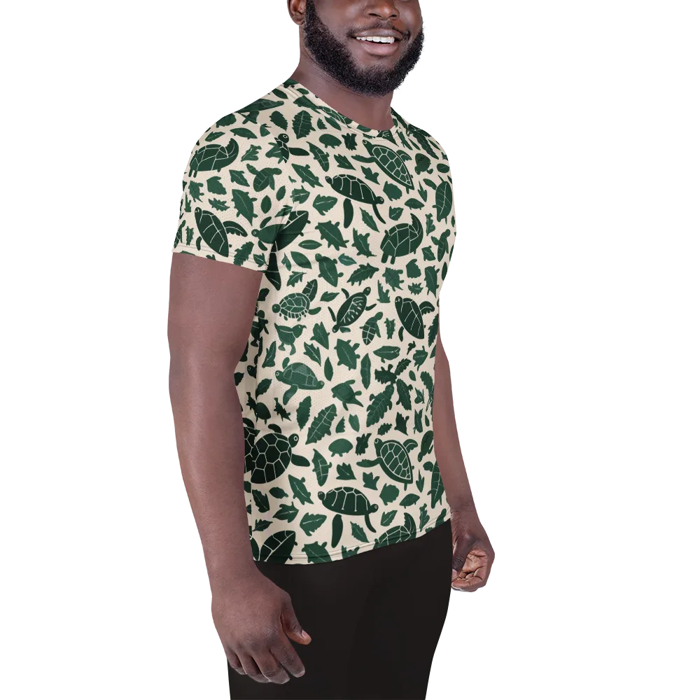 Turtle Canopy on Men's Athletic T-Shirt — Right