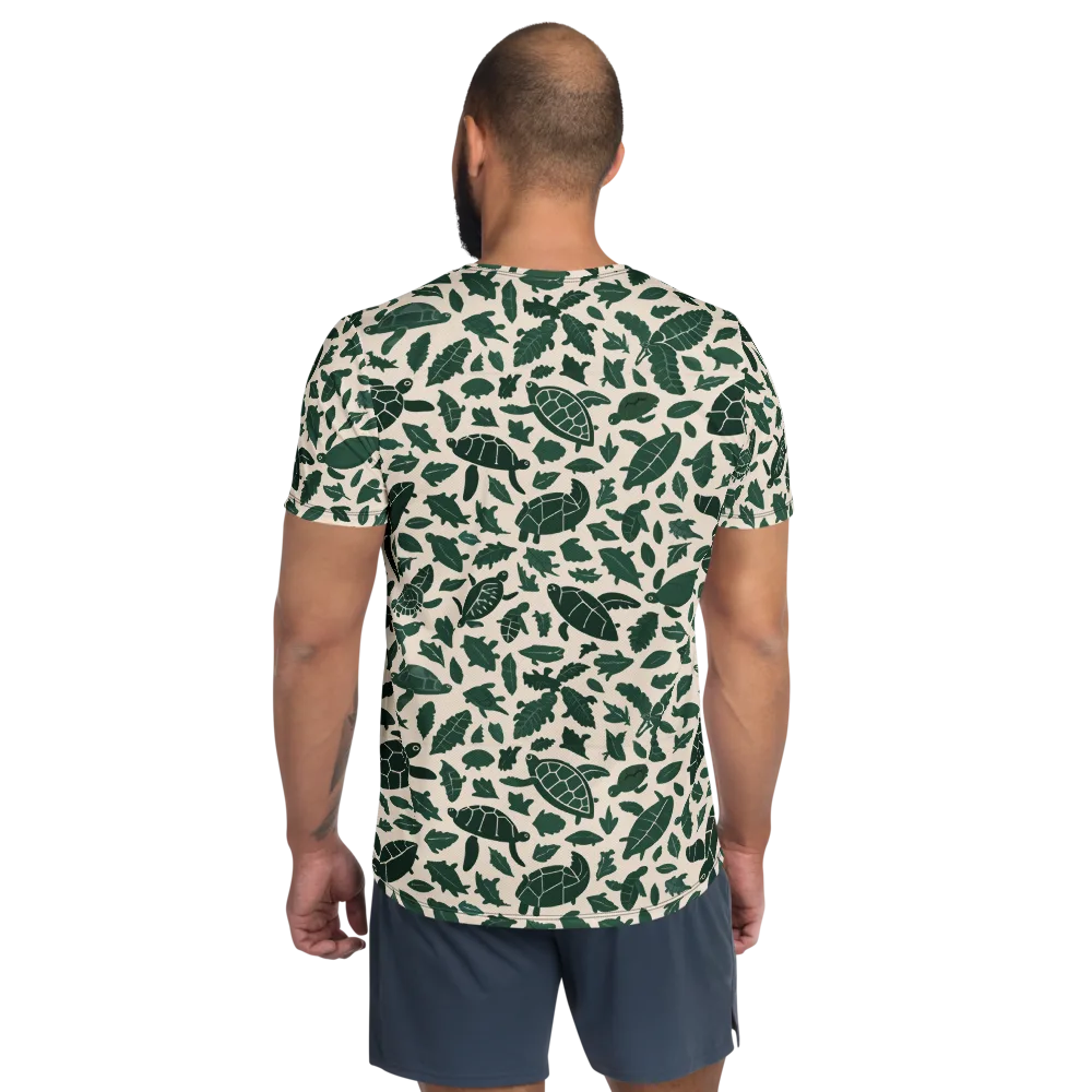 Turtle Canopy on Men's Athletic T-Shirt — Back