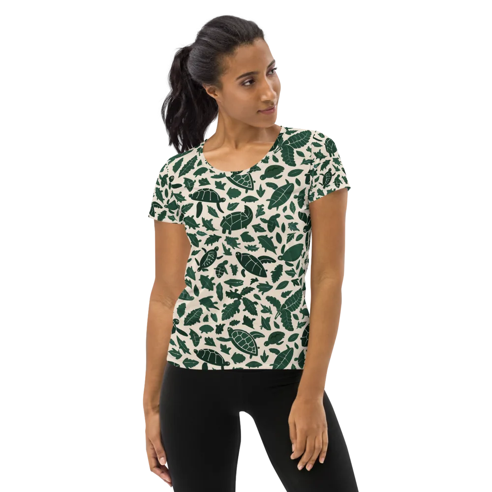 Turtle Canopy on Women's Athletic T-Shirt — Front
