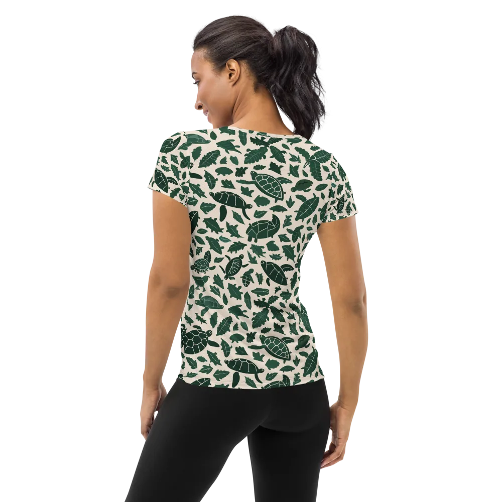Turtle Canopy on Women's Athletic T-Shirt — Back