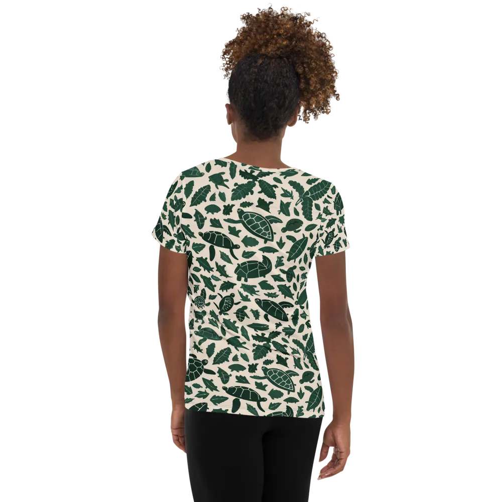 Turtle Canopy on Women's Athletic T-Shirt — Back
