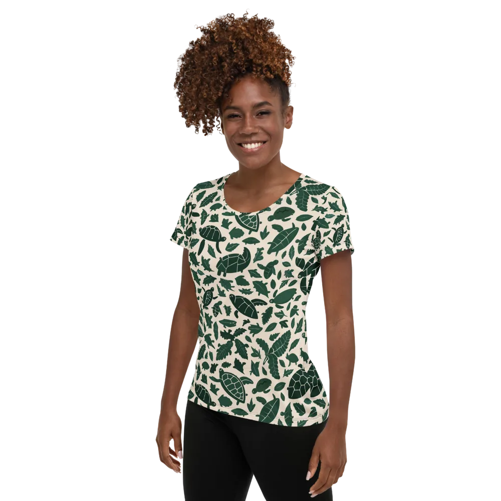Turtle Canopy on Women's Athletic T-Shirt — Left