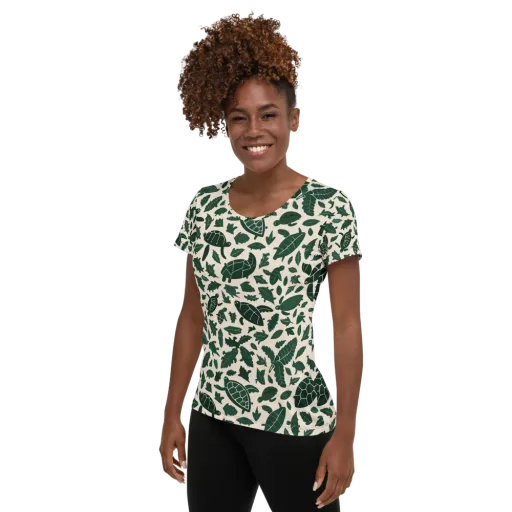 Turtle Canopy on a Women's Athletic T-Shirt