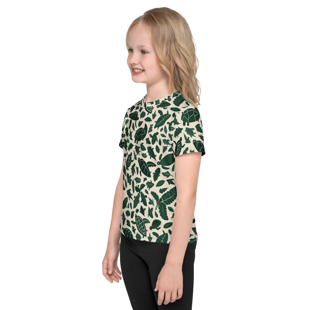 Turtle Canopy on Kids Crew Neck T-Shirt — Left