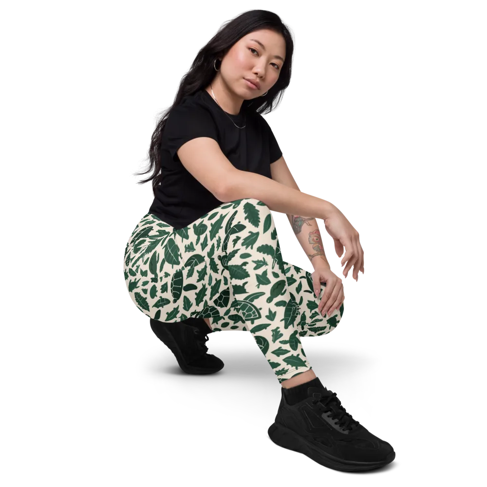 Turtle Canopy on Leggings with Pockets — Right Front