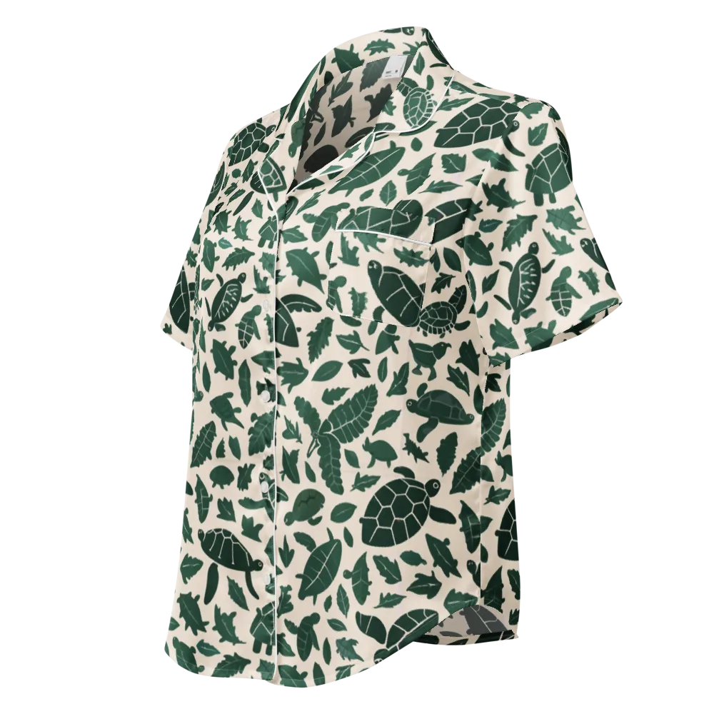 Turtle Canopy on Women's Short Sleeve Pajama Top — Left Front