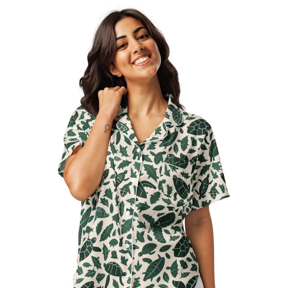 Turtle Canopy on Women's Short Sleeve Pajama Top — Front
