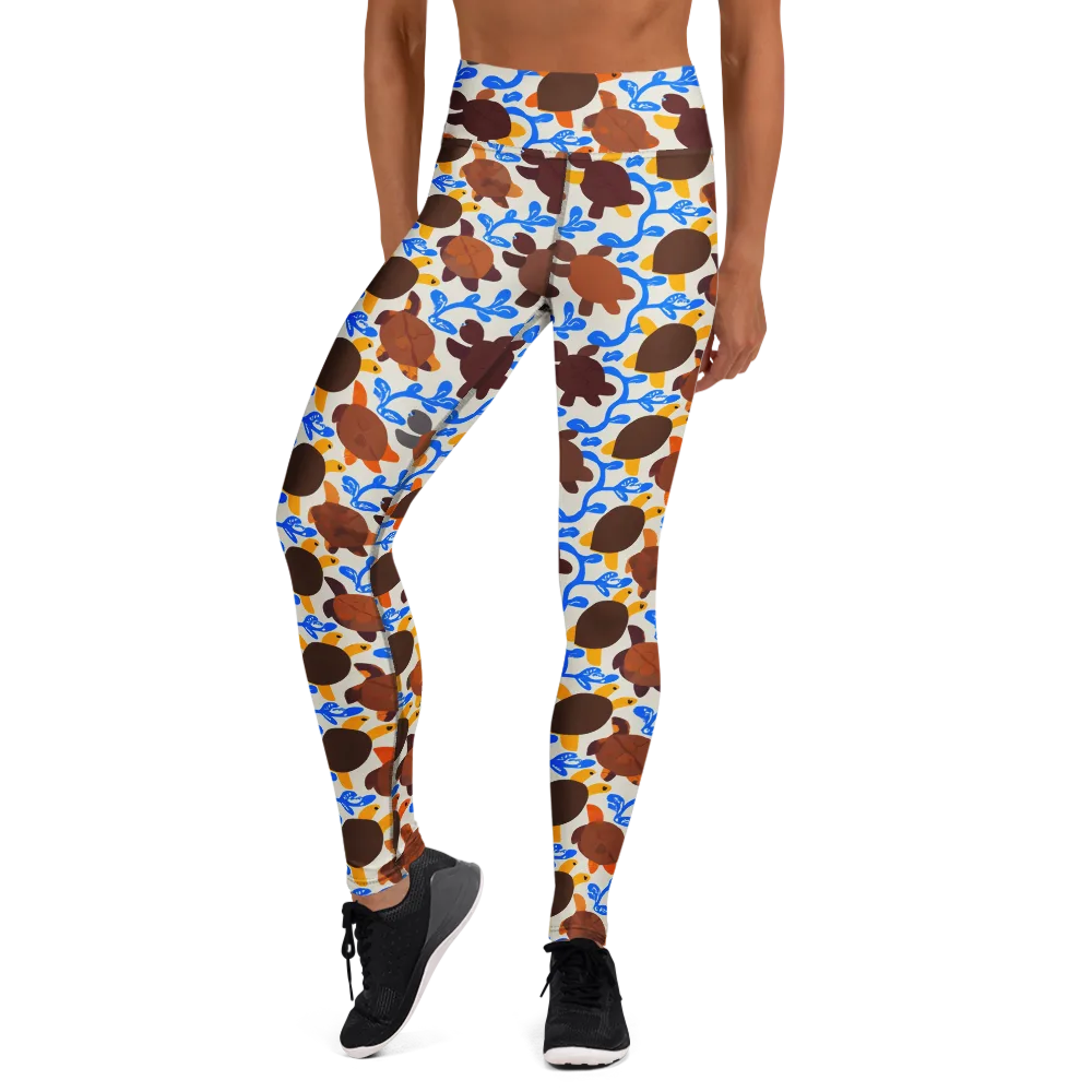 Turtle Current on Yoga Leggings — Front