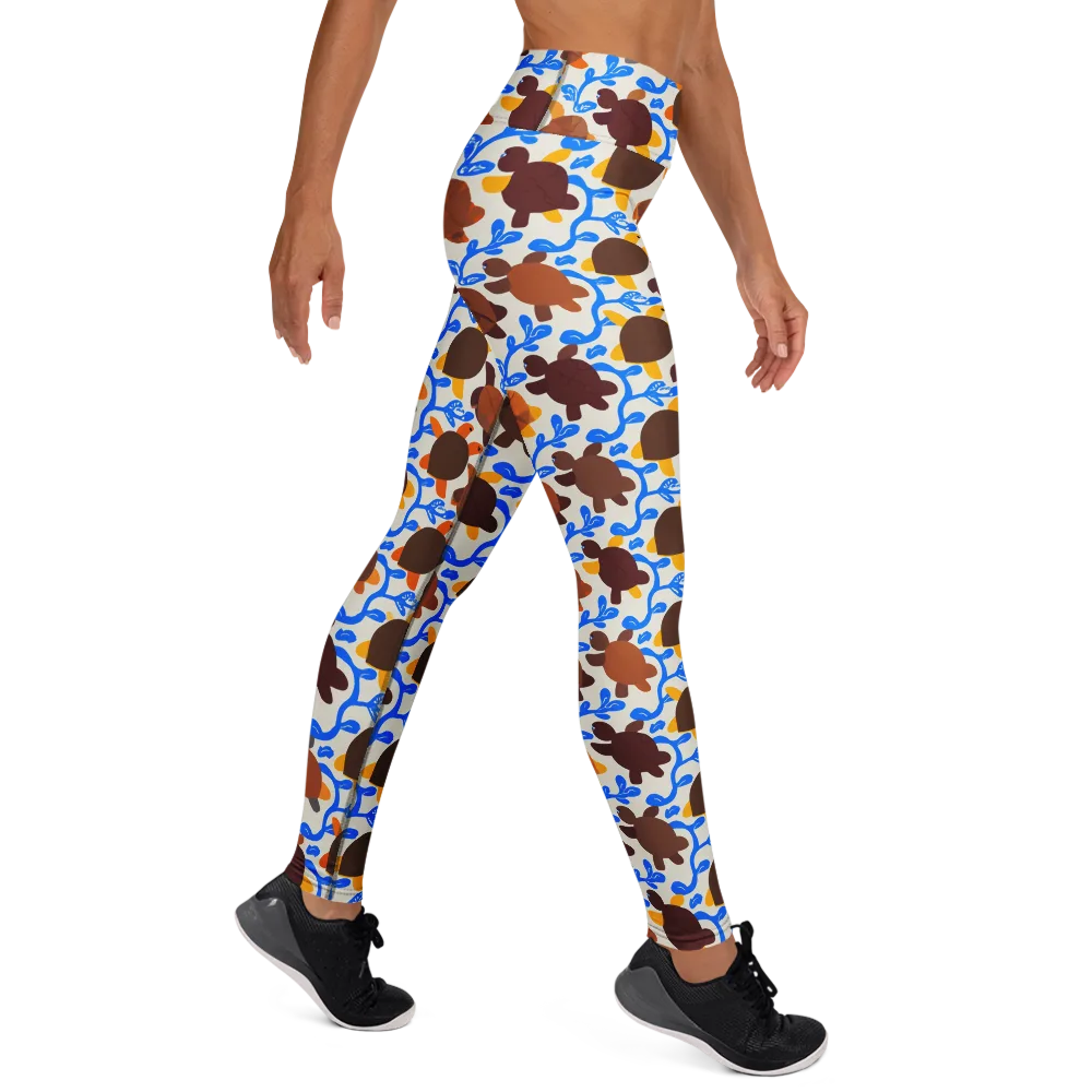 Turtle Current on Yoga Leggings — Right