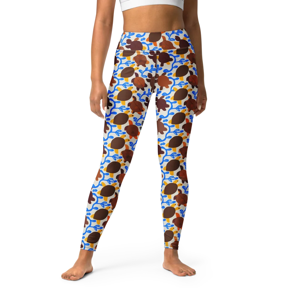 Turtle Current on Yoga Leggings — Front