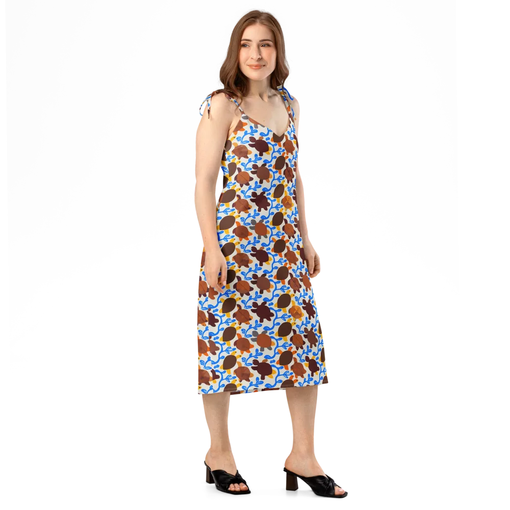 Turtle Current on Slip Dress — Right Front