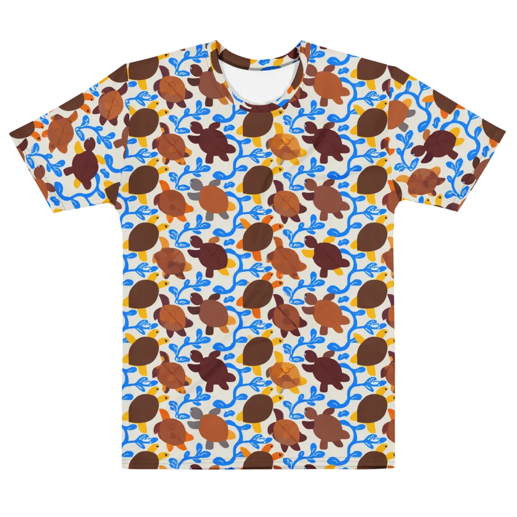 Turtle Current on Men's Cotton Crew Neck T-Shirt — Front