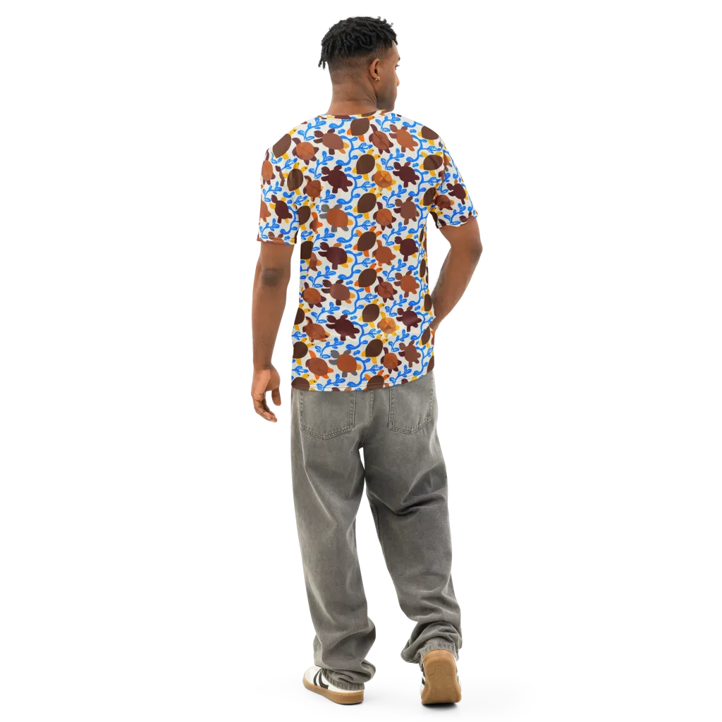 Turtle Current on Men's Cotton Crew Neck T-Shirt — Back