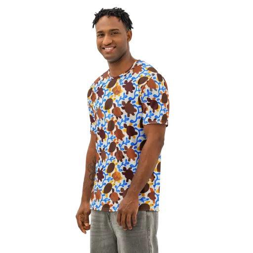 Turtle Current on a Men's Cotton Crew Neck T-Shirt