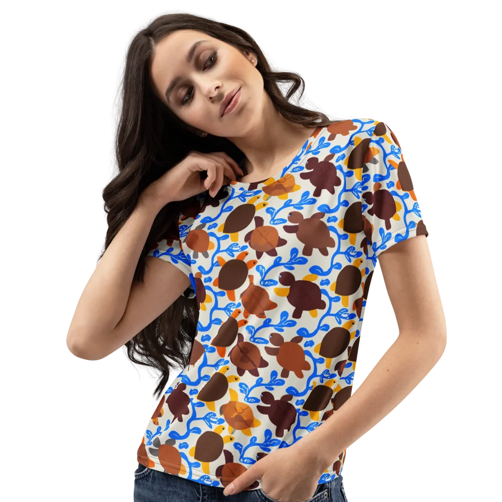Turtle Current on Women's Crew Neck T-Shirt — Left Front