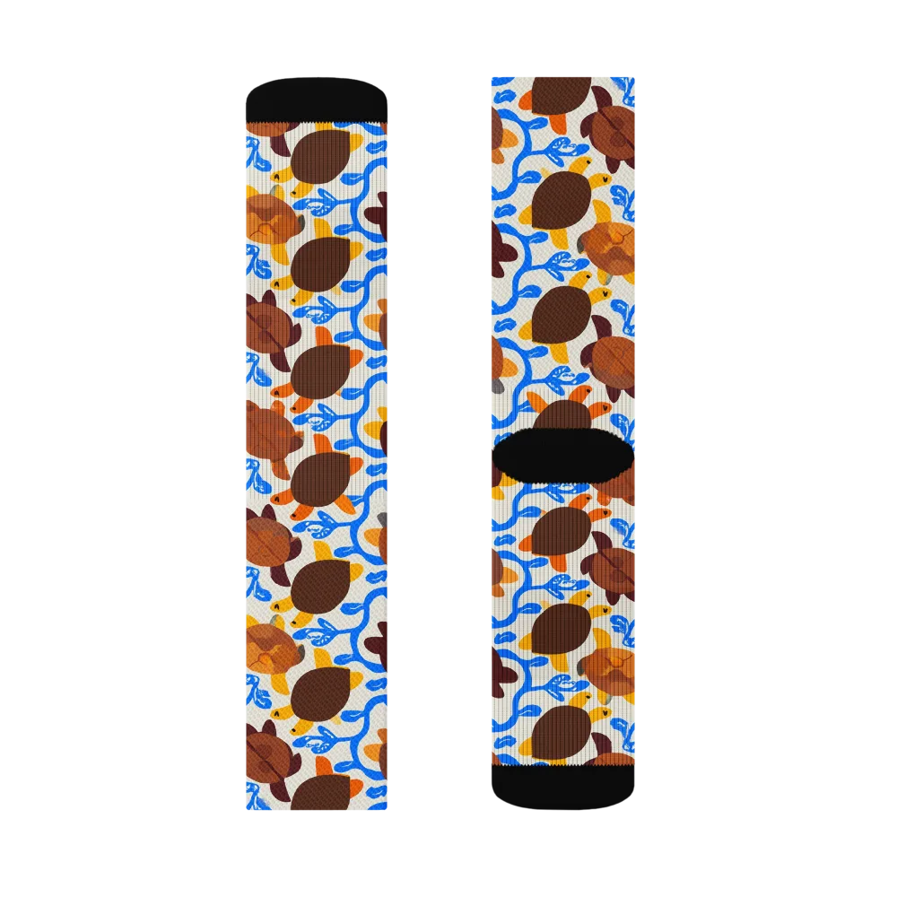Turtle Current on Socks — Right Sock