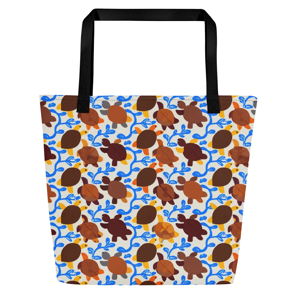 Turtle Current on Large Tote Bag W/ Pocket — Front