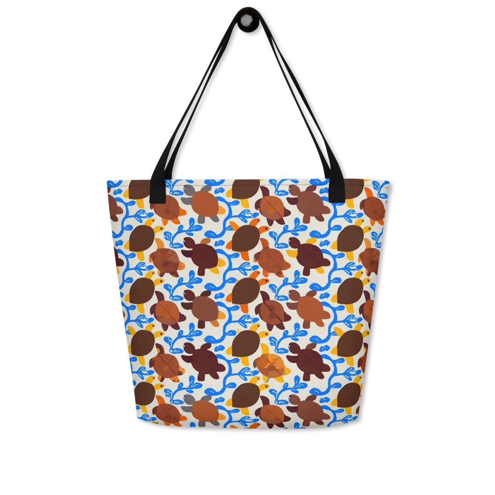 Turtle Current on Large Tote Bag W/ Pocket — Front