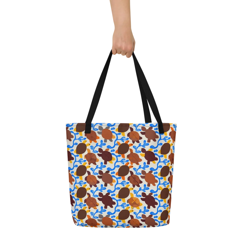 Turtle Current on Large Tote Bag W/ Pocket — Front