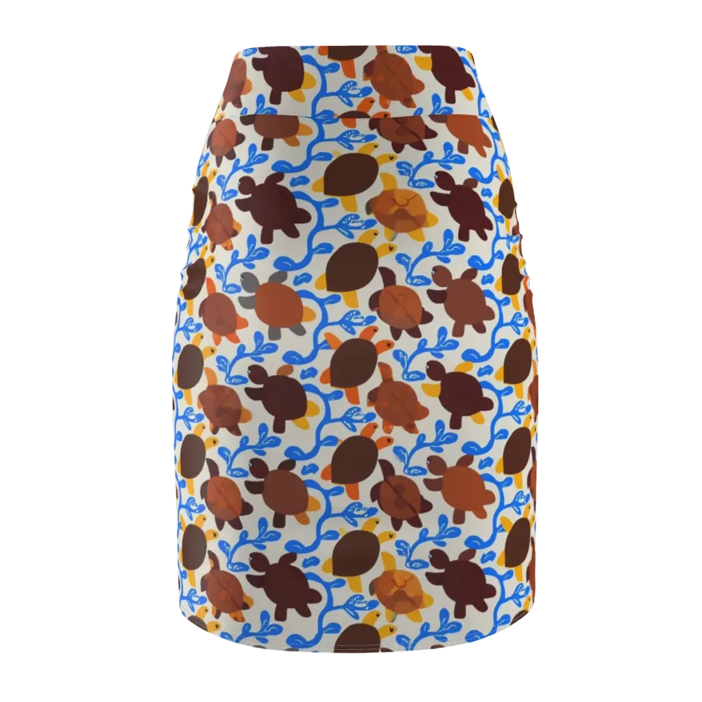 Turtle Current on Pencil Skirt — Back