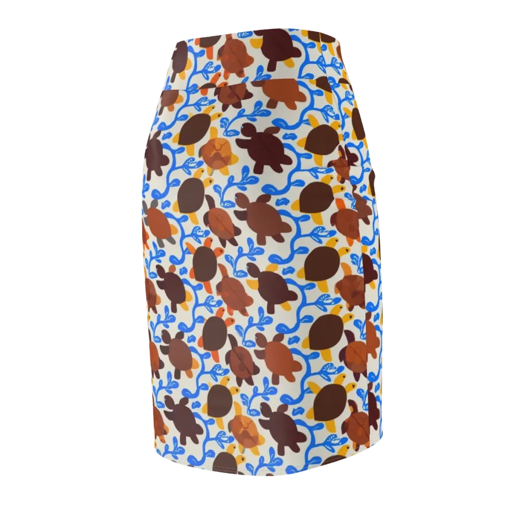 Turtle Current on Pencil Skirt — Back Side