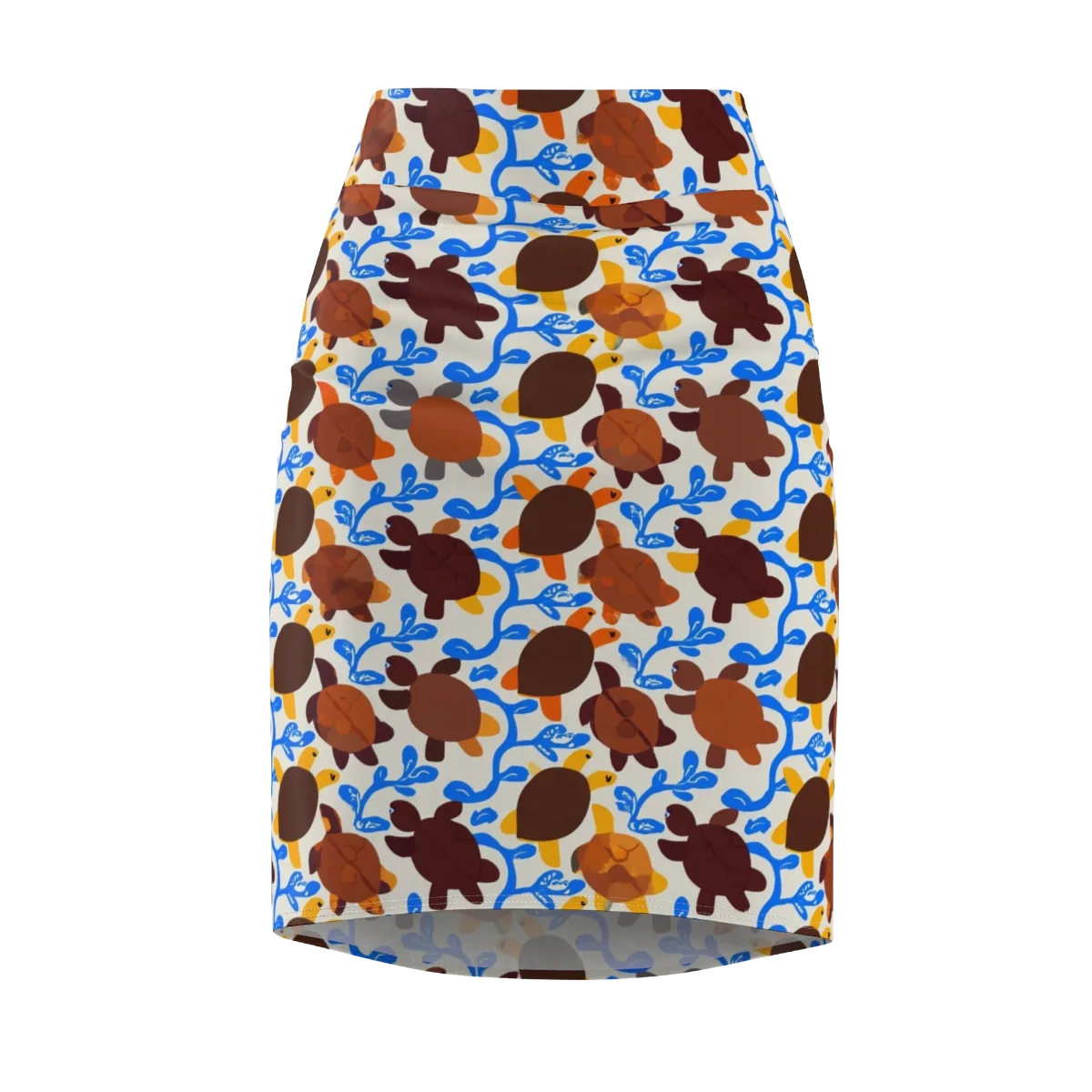 Turtle Current on Pencil Skirt — Front