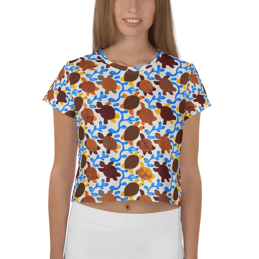 Turtle Current on Crop Tee — Front