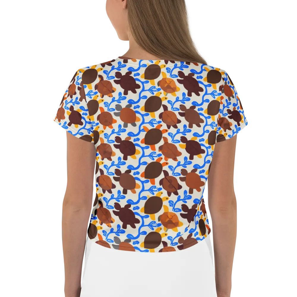 Turtle Current on Crop Tee — Back