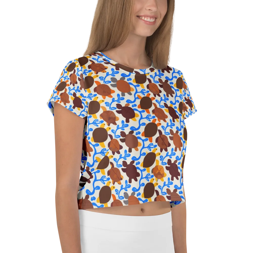 Turtle Current on Crop Tee — Right