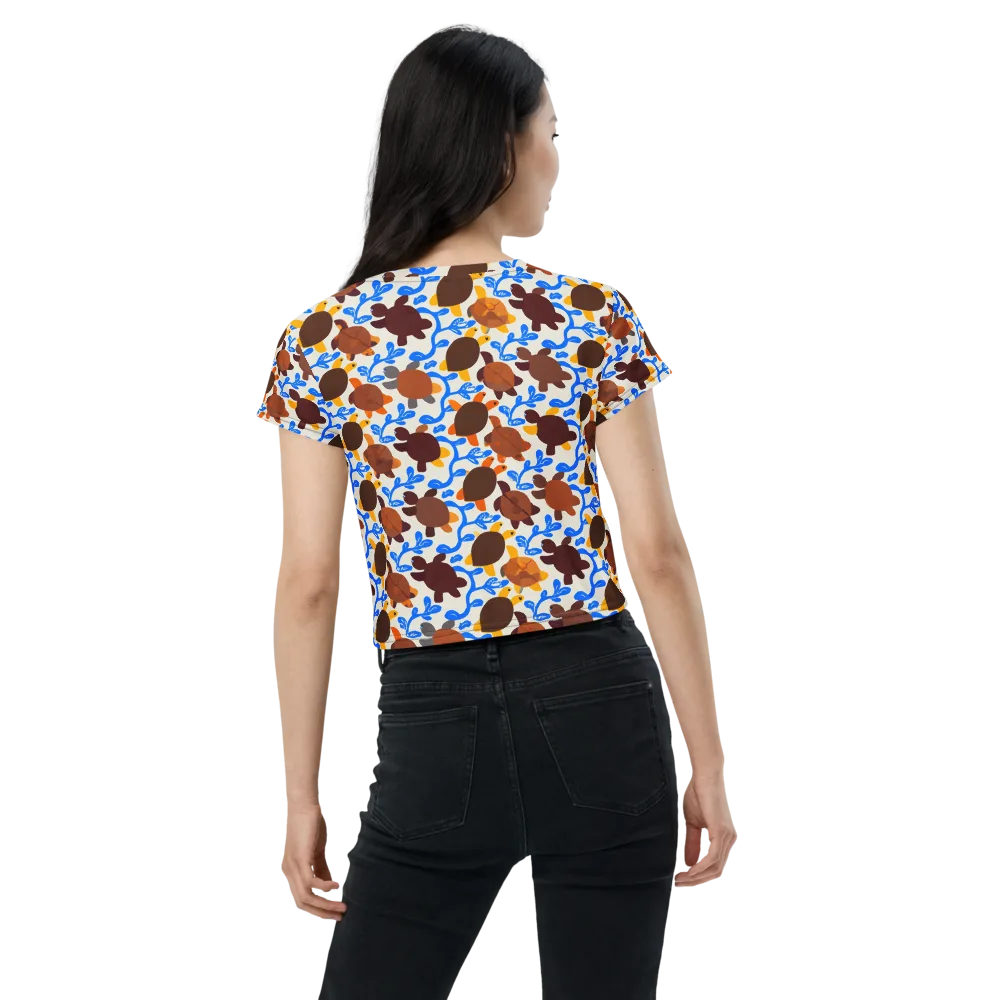 Turtle Current on Crop Tee — Back