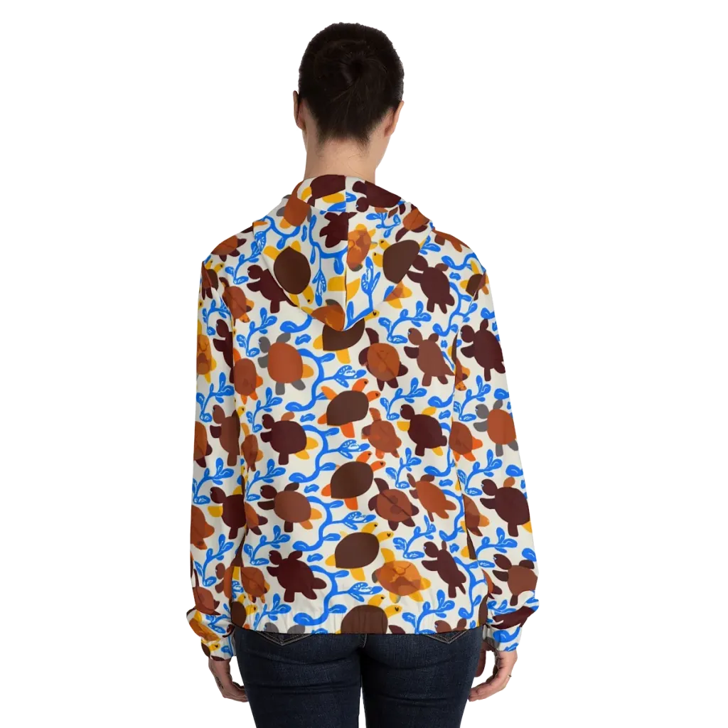 Turtle Current on Women's Full-Zip Hoodie — Back On Person