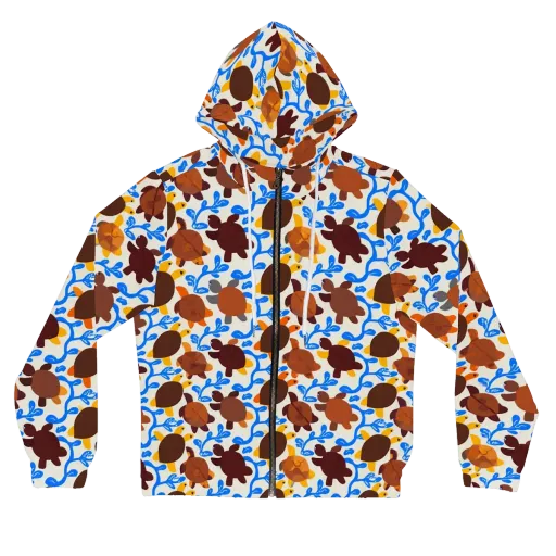 Turtle Current on a Women's Full-Zip Hoodie